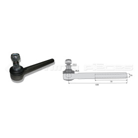 Tirant pour joint axial - Base cône: 23.5 - Haut cône: 26.4 - Long. Rotule: 530  - Réf : DA23984 - Ref: ROT70485