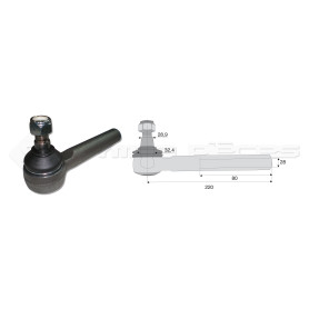 Tirant pour joint axial - Base cône: 28.9 - Haut cône: 32.4 - Long. Rotule: 220  - Réf : DA23989 - Ref: ROT60152