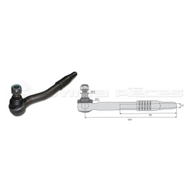 Tirant pour joint axial -- Base cône: 24.6 - Haut cône: 28.5 - Long. Rotule: 420  - Ref. 90215