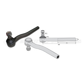 Tirant pour joint axial -- Base cône: 24.5 - Haut cône: 28.4 - Long. Rotule: 385  - Ref. 70132