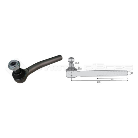 Tirant pour joint axial -- Base cône: 23.5 - Haut cône: 26.4 - Long. Rotule: 265  - Ref. 70281