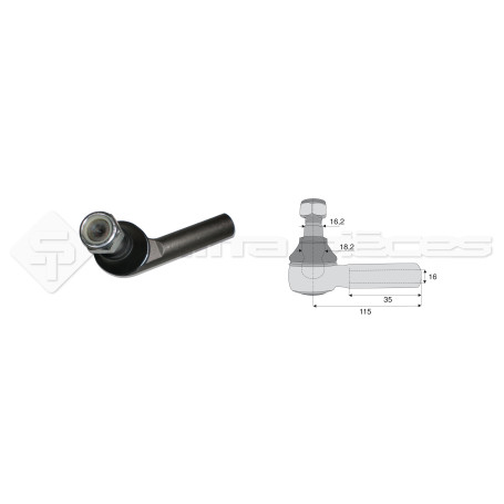 Tirant pour joint axial -- Base cône: 16.2 - Haut cône: 18.2 - Long. Rotule: 115  - Ref. 70669