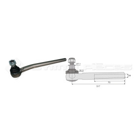 Tirant pour joint axial -- Base cône: 27.1 - Haut cône: 30.3 - Long. Rotule: 517  - Ref. 70690