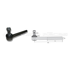 Tirant pour joint axial -- Base cône: 23.5 - Haut cône: 26.4 - Long. Rotule: 225  - Ref. 70748