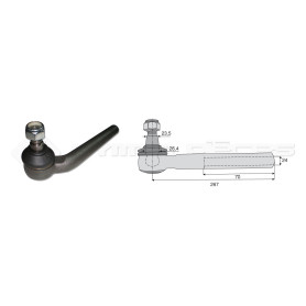 Tirant pour joint axial -- Base cône: 23.5 - Haut cône: 26.4 - Long. Rotule: 267  - Ref. 70283