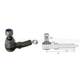 Tirant pour joint axial - Base cône: 19.9 - Haut cône: 22.3 - Long. Rotule: 97  - Réf : DA24026 - Ref: ROT80359