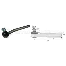 Tirant pour joint axial -- Base cône: 27.1 - Haut cône: 30.3 - Long. Rotule: 378  - Ref. 70696