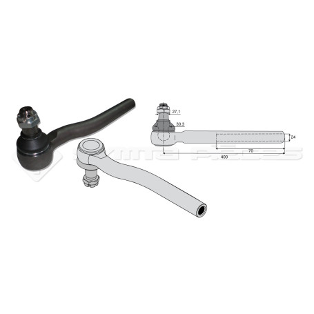 Tirant pour joint axial -- Base cône: 27.1 - Haut cône: 30.3 - Long. Rotule: 400  - Ref. 70211