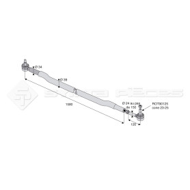 Barre complète -- Base cône: 25 - Haut cône: 23 - Ref: ROT60102