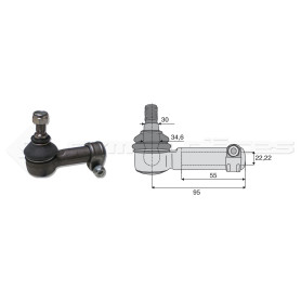 Filetage intérieur -- Base cône: 30 - Haut cône: 34.6 - Long. Rotule: 95 - Diam. Tige: 22.22