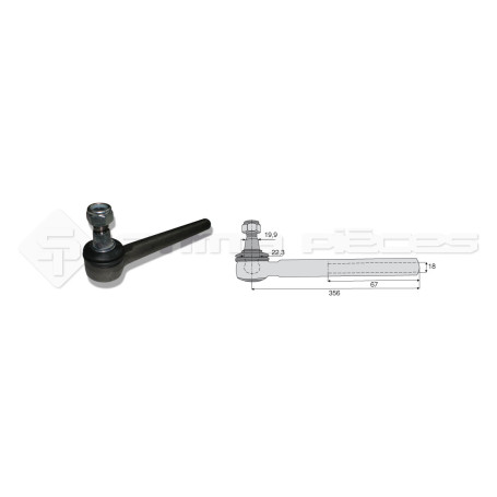 Tirant pour joint axial -- Base cône: 19.9 - Haut cône: 22.3 - Long. Rotule: 356