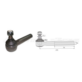 Tirant pour joint axial -- Base cône: 27.1 - Haut cône: 30.3 - Long. Rotule: 270