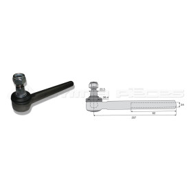 Tirant pour joint axial -- Base cône: 23.5 - Haut cône: 26.4 - Long. Rotule: 207