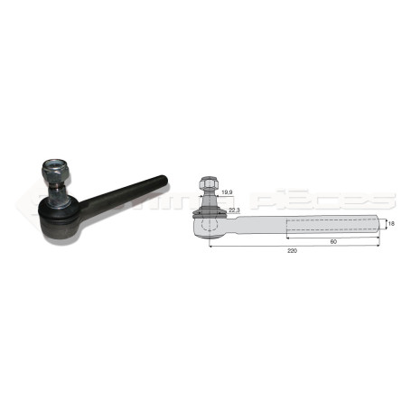 Tirant pour joint axial -- Base cône: 19.9 - Haut cône: 22.3 - Long. Rotule: 220