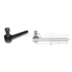 Tirant pour joint axial -- Base cône: 27.1 - Haut cône: 30.3 - Long. Rotule: 200 - Ref: ROT70128