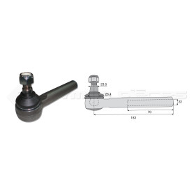 Tirant pour joint axial -- Base cône: 23.5 - Haut cône: 26.4 - Long. Rotule: 183