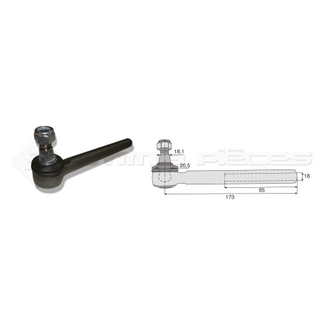 Tirant pour joint axial -- Base cône: 18.1 - Haut cône: 20.5 - Long. Rotule: 173