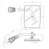 Rétroviseur avec bras G. 235x180 M8 Ø20 -Diam. du bras : 20 mm -Longueur du bras : 223 mm