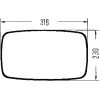 Rétroviseur Hella -Largeur : 230 mm -Longueur : 316 mm