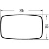 Rétroviseur Hella -Largeur : 184 mm -Longueur : 305 mm