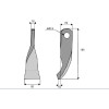 Couteau vrillé  - Bruni - Long. : 160mm - Diam du trou : 20.5mm - Ref: SYL137001