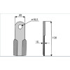 Couteau droit  - Becchio - Long. : 108mm - Diam du trou : 19.5mm - Ref: SYL138025