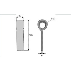 Palette de ventilation Diam 27,5 Section 30X6 mm