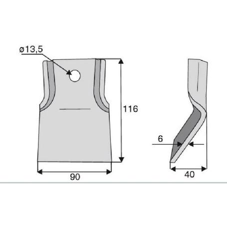 Fléau Diam 13,5 Section 90x6 mm