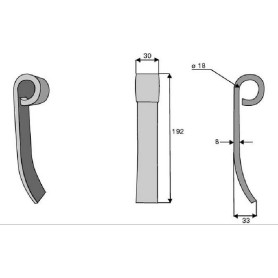 Palette de ventilation Diam 18,5 Section 30x8 mm