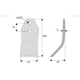 Fléau Diam 12,5 Section 75x7 mm