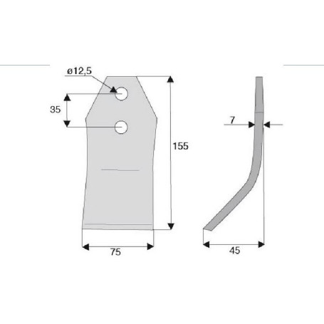 Fléau Diam 12,5 Section 75x7 mm