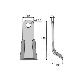 Couteau Y Diam 25,5 Section 50x10