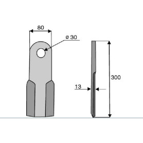 Couteau droit  - Procomas - Ref: SYL307104