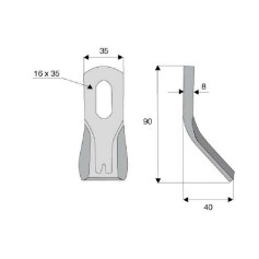 Couteau Y Diam 16×35mm Section 35x8