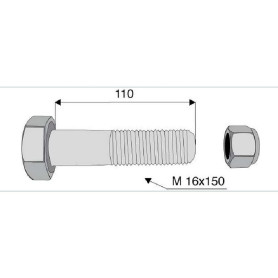 Boulon  - Rousseau - Long. : 115mm - Ref: SYL322905B