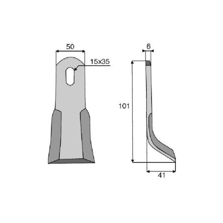 Couteau Y Diam 15x35 Section 50x6 mm