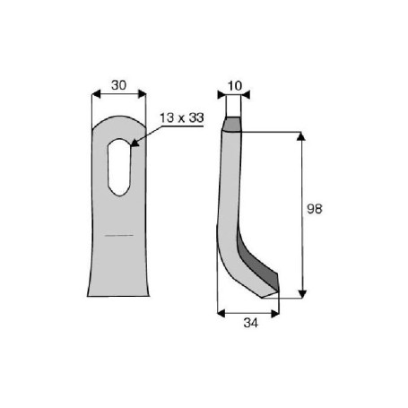 Fléau Diam 13x3 Section 30x10 mm