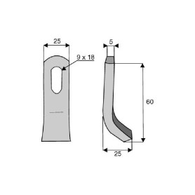 Fléau Rousseau Diam 9x18 Section 25x5 mm