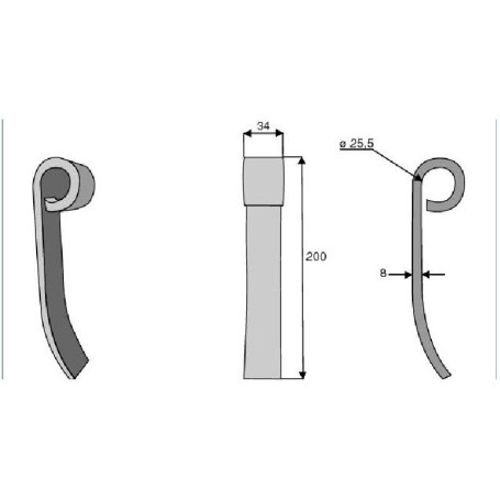 Fléau Diam 25,5 Section 34x8 mm