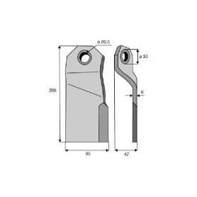 Couteau de gyrobroyeur  - Joskin - Ref: SYL6301JOS