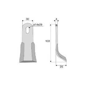 Couteau Y PERUZZO Diam 14x29 section 30x4