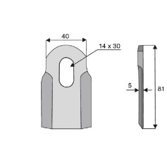 Couteau droit  - Agrimaster, Rasant - Ref: SYL6304SM