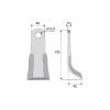 Couteau Y  - Tierre - Long. : 135mm - Diam du trou : 16.5mm - Ref: SYL6305TIE