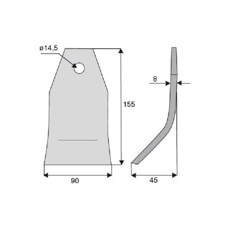 Fléau FALC  Diam 14,5 Section 90x8