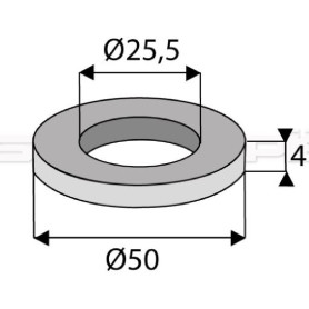 Bague / Entretoise diamètre 25,5, hauteur 50, longueur 4