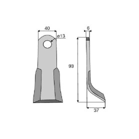 Couteau Y CARROY & GIRAUDON  Diam 13,5 Section 40x6