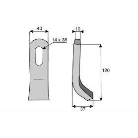 Fléau  - Epoke, Turner - Long. : 120mm - Diam du trou : 14x38mm - Ref: SYL6353EPO