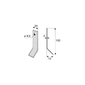 Couteau Y  Diam 8,5 Section 20x2