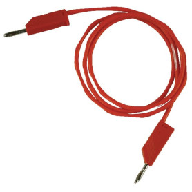 Câble 2 fiches 4mm rouge 1m