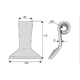 Fléau AGRIMASTER Diam 21,5 Section 40x8